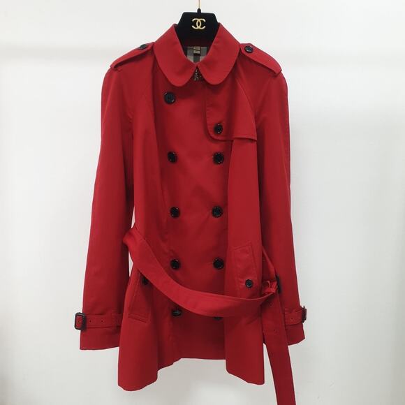 Burberry Red Trench Coat  Size 42 (US 10) - Picture 1 of 10